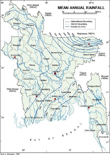 Mean Annual Rainfall in Bangladesh